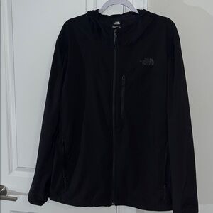 Black The North Face lightweight stretch Hooded Zipper Wind Jacket Coat XL Men’s